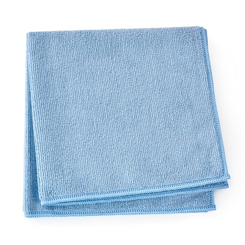 Quest Mikrofaser Reinigungstuch 40x40cm Mikrofasertücher Geschirrtücher Putzlappen Putztücher Für Fenster, Haus, Küche, Auto – All Blue – 12 STK. von Quest