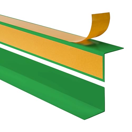 Quest PVC Kantenschutzwinkel Kantenschutzleiste Selbstklebend Winkelprofil – mit Klebeband auf der Außenseite – KTZ (Grasgrün, 100 x 0,20 x 0,20 cm) von Quest