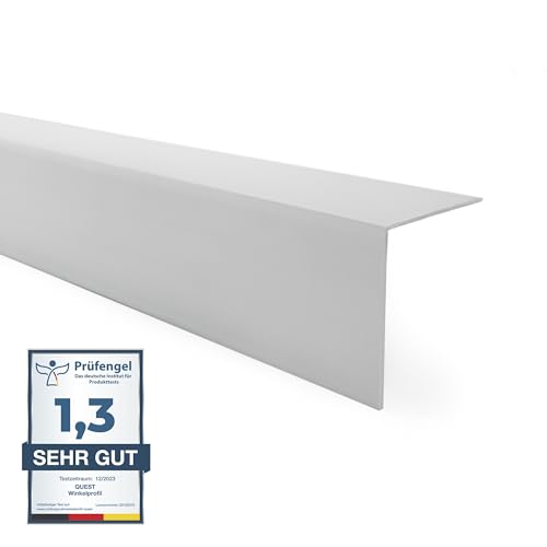 Quest PVC Kantenschutzwinkel - Ohne Klebeband - Kantenleiste und Eckenschutz - Eckleiste Winkelprofil - 20x10mm, 200cm, Grau Quest PVC Kantenschutzwinkel - Ohne Klebeband - Kantenleiste und Eckenschutz - Eckleiste Winkelprofil - 20x10mm, 200cm, Grau von Quest