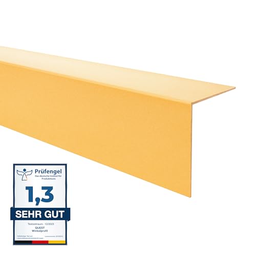 Quest PVC Kantenschutzwinkel - Ohne Klebeband - Kantenleiste und Eckenschutz - Eckleiste Winkelprofil - 35x35mm, 200cm, Gold Quest PVC Kantenschutzwinkel - Ohne Klebeband - Kantenleiste und Eckenschutz - Eckleiste Winkelprofil - 35x35mm, 200cm, Gold von Quest