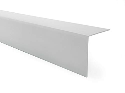 Quest PVC Winkelprofil Kunststoff Selbstklebend Kantenschutz Eckenschutz Eckleiste Winkelleiste, 20x20mm, 150cm, grau von Quest