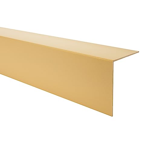 Quest PVC Winkelprofil - Selbstklebend, Kantenschutz, Eckenschutz - 50 x 50mm, 150cm, gold - Robust & Langlebig von Quest