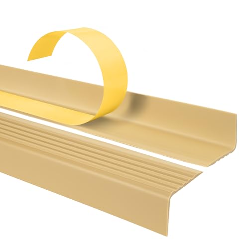 Quest Treppenkantenprofil Selbstklebend 40x25mm – Antirutsch Treppenkantenschutz aus Kunststoff PVC – Cremefarben, 80cm von Quest