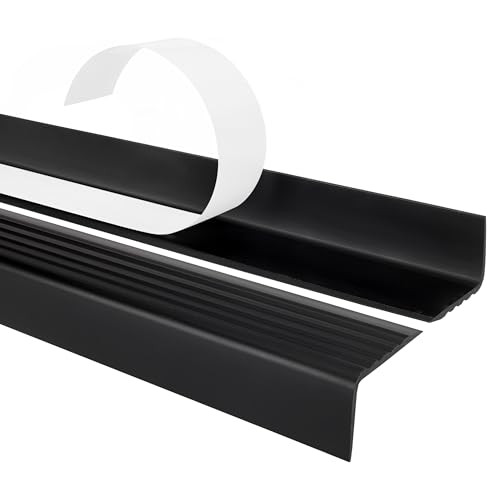 Treppenkantenprofil Selbstklebend 40x25 – Antirutsch Treppenkantenschutz aus Kunststoff PVC – Schwarz, 90cm von Quest