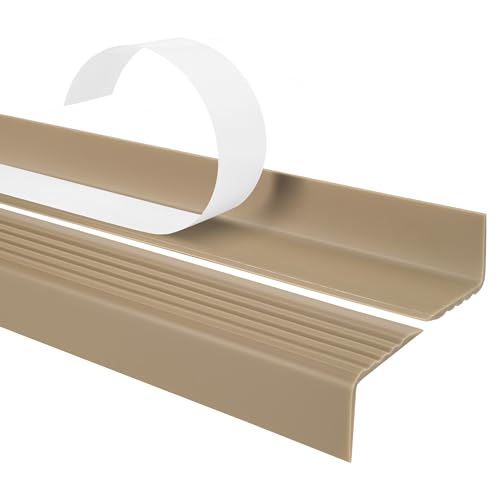 Treppenkantenprofil Selbstklebend 40x25 – Antirutsch Treppenkantenschutz aus Kunststoff PVC – Beige, 130cm von Quest