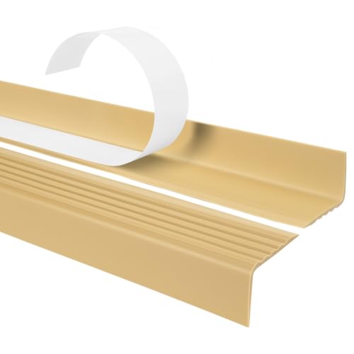 Treppenkantenprofil Selbstklebend 40x25 – Antirutsch Treppenkantenschutz aus Kunststoff PVC – Cremefarben, 180cm von Quest