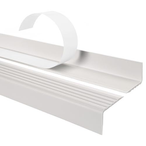Treppenkantenprofil Selbstklebend 40x25 – Antirutsch Treppenkantenschutz aus Kunststoff PVC – Weiß, 110cm von Quest