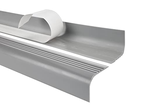 Quest Treppenkantenprofil Selbstklebend PVC Kunststoff Treppen-Kantenschutz 52x40mm gerundet, grau, 80cm von Quest