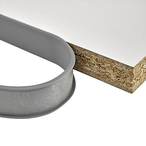 QUEST U-Form Kantenschutz Selbstklebend 18mm x 5m – Flexibles Möbelkantenband für Schrankkanten, Kantenumleimer – Grau von Quest