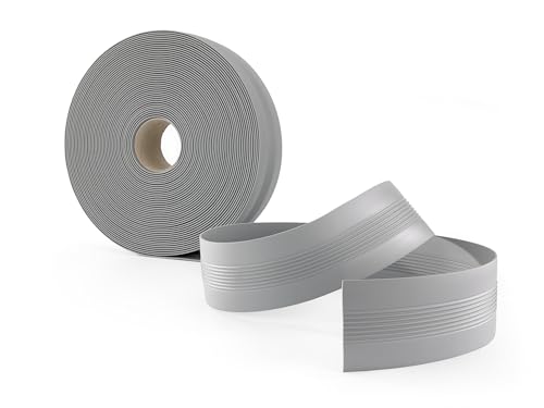 Quest Übergangsprofil 70 mm, PVC Übergangsleiste ohne Klebeband, Abdeckleiste, Bodenleiste, Bodenprofil für Innenbereich - Flexibel, Flach (Grau, 1m) von Quest