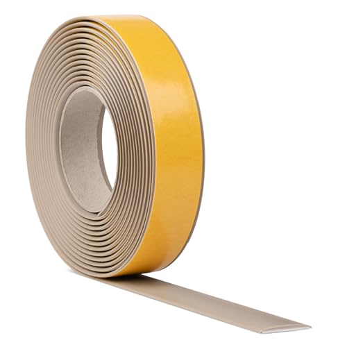 Quest Übergangsprofil Selbstklebend 5m – PVC Übergangsleiste Übergangsschiene Abdeckleiste Bodenleiste Ausgleichsprofil – Beige, 50mm von Quest