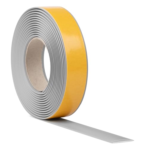Quest Übergangsprofil Selbstklebend 5m – PVC Übergangsleiste Übergangsschiene Abdeckleiste Bodenleiste Ausgleichsprofil – Grau, 50mm von Quest