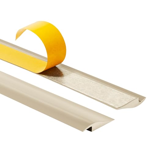 Quest Übergangsprofil Selbstklebend PVC, Übergangsleiste Höhenausgleich | 50 mm x 7 mm | 2 Meter | Abschlussprofil, Anpassungsprofil, Höhenausgleichsprofil, Bodenleiste mit Klebeband (Beige) von Quest