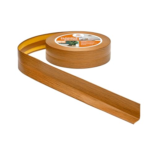 Quest Weichsockelleiste Selbstklebend, PVC Sockelleiste, Abschlussleiste - 32 mm x 23 mm - Flexible Knickleiste für Innenbereich, Wand, Boden - Dicht, Dekorativ - 25 Meter, Rustikale Eiche von Quest