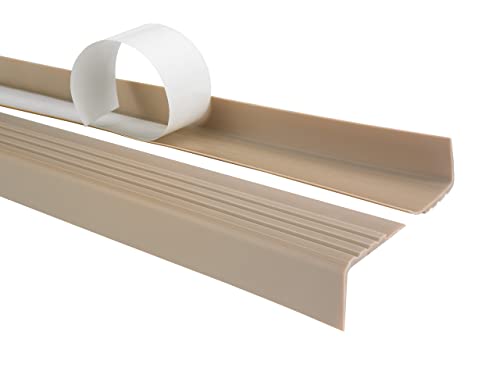 Treppenkantenprofil Selbstklebend PVC Kunststoff Antirutsch-Profil Winkelprofil 30x27mm RM, beige, 100cm von Quest