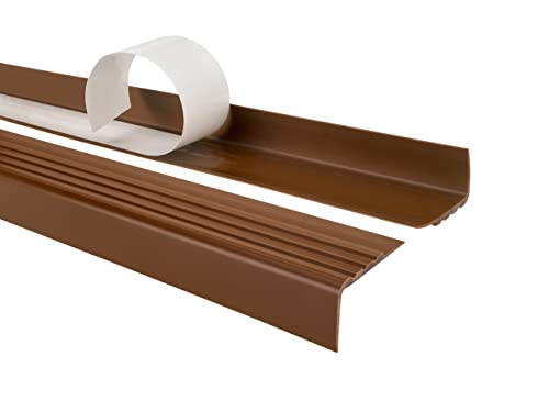 Treppenkantenprofil Selbstklebend PVC Kunststoff Antirutsch-Profil Winkelprofil 30x27mm RM, braun, 100cm von Quest