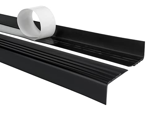 Treppenkantenprofil Selbstklebend PVC Kunststoff Antirutsch-Profil Winkelprofil 30x27mm RM, schwarz, 100cm von Quest