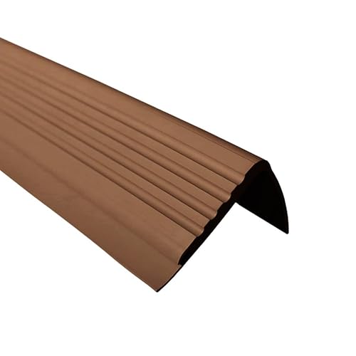 Treppenkantenprofil Selbstklebend PVC Kunststoff Antirutsch-Profil Winkelprofil 48x42mm PMW, braun, 100cm von Quest