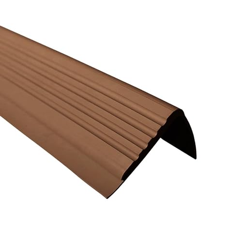 Treppenkantenprofil Selbstklebend PVC Kunststoff Antirutsch-Profil Winkelprofil 48x42mm PMW, braun, 150cm von Quest