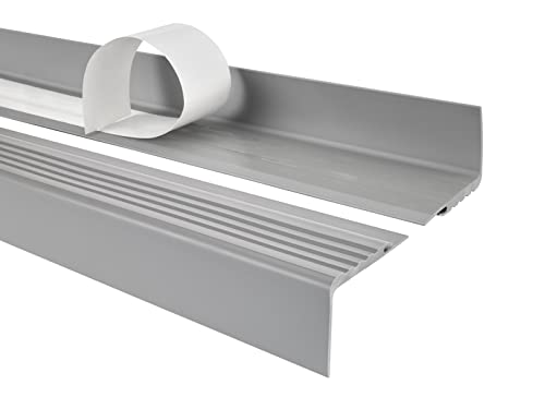 Quest Treppenkantenprofil Selbstklebend 48x42mm, PVC Kunststoff Antirutsch-Profil für Treppenkanten, PMW – grau, 110cm Quest Treppenkantenprofil Selbstklebend 48x42mm, PVC Kunststoff Antirutsch-Profil für Treppenkanten, PMW – grau, 110cm von Quest