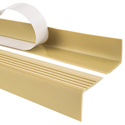 Quest Treppenkantenprofil Selbstklebend PVC Kunststoff Treppen-Kantenschutz 50x42mm, Creme, 180cm von Quest