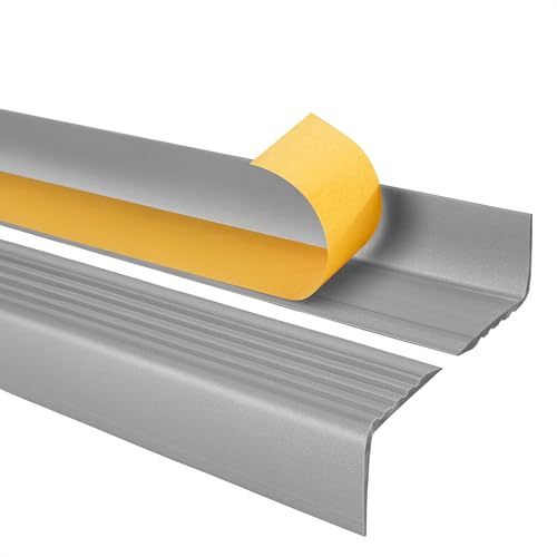 Quest Treppenkantenprofil Selbstklebend PVC Kunststoff Treppen-Kantenschutz 50x42mm, silber, 200cm Quest Treppenkantenprofil Selbstklebend PVC Kunststoff Treppen-Kantenschutz 50x42mm, silber, 200cm von Quest