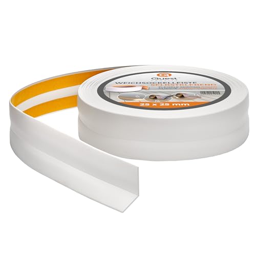 Quest Weichsockelleiste Selbstklebend - 25 mm x 25 mm - Abschlussleiste für Küche, Badezimmer - Sockelleiste, Knickleiste PVC, Flexibel, Wasserdicht, Dekorativ - 15 Meter, Hellgrau Quest Weichsockelleiste Selbstklebend - 25 mm x 25 mm - Abschlussleiste für Küche, Badezimmer - Sockelleiste, Knickleiste PVC, Flexibel, Wasserdicht, Dekorativ - 15 Meter, Hellgrau von Quest