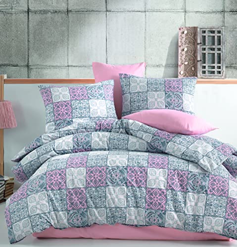 Questo Casa Ranforce Bettwäsche-Set für Einzelbett, 100 % Baumwolle, Bettbezug: 160 x 220 cm, flaches Bettlaken: 160 x 240 cm, Kissenbezug: 50 x 70 cm (1 Stück) von Questo Casa