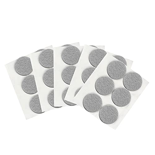Quesuc Filzgleiter Selbstklebend Set, 30 Stück Filz Pad Möbelgleiter, 3mm Dicker 50mm Durchmesser Möbel Stühle Bodenschützer, Grau von Quesuc