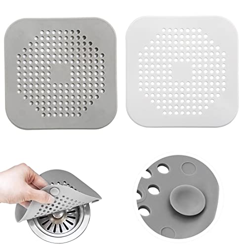 dusche haarfänger 2pcs Abflusssieb Silikon Küche Abflusssiebe Dusche Abfluss Sieb Abfluss Sieb Kieselgel Benutzt Küche Badezimmer Warte auf den Abfluss Silikon Saugnapf Abflusssieb Dusche Badewanne von Quesuc