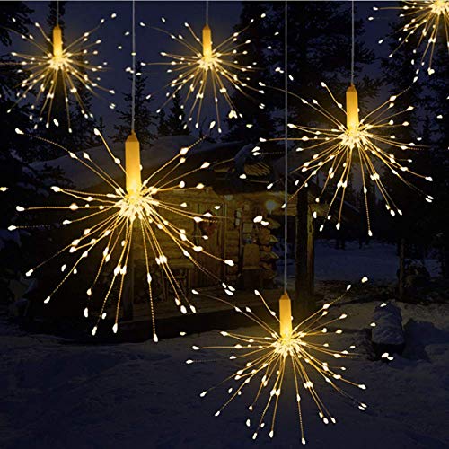 Queta Lichterkette, LED Feuerwerk Lichtkette Lichter wasserdicht Weihnachtslichterkette mit Batteriebetrieben Fernbedienung (Ohne Batterie) (180leds) von Queta