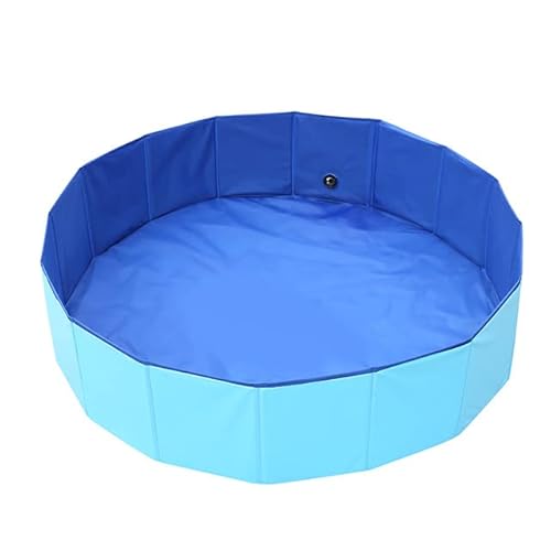 Queta Planschbecken für Hunde und Kinder PVC Hundepool für Große & Kleine Hunde Faltbare Hundebadewanne rutschfeste Schwimmbad für Hunde Swimmingpool Badewanne Wasserbecken für Hunde (80 x 20cm) von Queta
