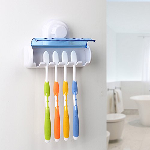 Queta Zahnbürstenhalter mit Saugnapf, Kunststoff, Zahnbürstenhalter für Badezimmer von Queta