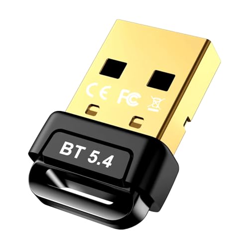 Bluetooth Adapter PC - 5.4 Bluetooth Dongle, Bluetooths Dongle USB, Bluetooths Stick, Low Latency, Plug & Play, mit Windows 7/10/8.1/11, für Desktop, Laptop, Headset von Quevati