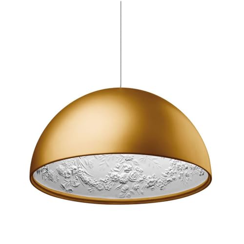 Φ40CM Elegant Hängeleuchte Rund Gold Resin Shade Pendelleuchte Sky-Garden Sculpture Creative Design Esszimmerlampe Höhenverstellbar Pendellampe Wohnzimmer Esstisch Galerie Cafe Hängelampe,E27 von Quevia-Eletro