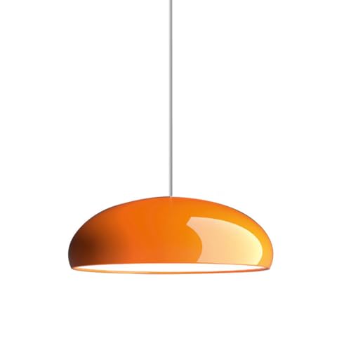 Quevia-Eletro Hängelampe Esstisch Pendelleuchte Oranger Aluminium E27 Moderne Esstisch Küchenlampe Hängend Acryl Lampenschirm Hängelampe Vintage Esszimmerlampe Küchenlampe Wohnzimmer Φ35cm von Quevia-Eletro
