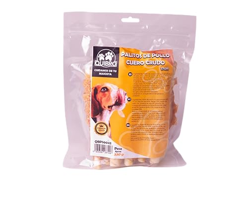 Quibropets Hühnerstäbchen aus Rohleder, Leckerlis für Hunde, natürliche Belohnungen, ohne Getreide, Snacks für Haustiere, getrocknete Leckereien, 530 g von Quibropets
