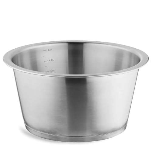 Quick Clack Pro Kochtopf Induktion 24cm | Stapelbar & Platzsparend | Für alle Herdarten | Spülmaschinenfest | Edelstahl Schüssel | Topf 5,0L Induktion | Topf Edelstahl 24 cm von Quick Clack Pro