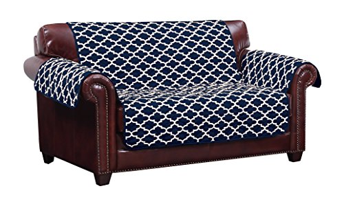 Quick Fit Coby Bezug aus Mikrofaser, wendbar, wasserabweisend, Marineblau, Navy, Loveseat Cover von Quick Fit