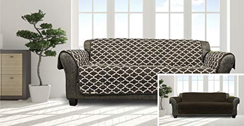 Quick Fit Coby Sofabezug, wendbar, wasserabweisend, Mikrofaser, Schokoladenbraun, Sofa Cover von Quick Fit