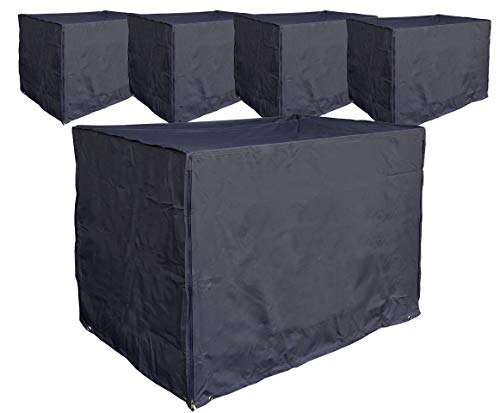 QUICK STAR 5 x Gitterbox Abdeckung 125x85x87cm Schwarz Schutzhülle Abdeckplane von QUICK STAR