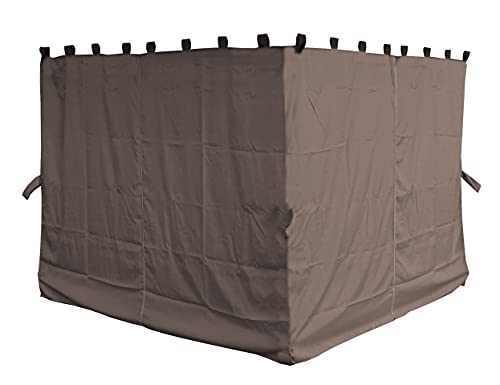 QUICK STAR 4 Seitenteile für Pavillon Nizza 3x3m Seitenwand Taupe/Beigegrau RAL 7006 von QUICK STAR