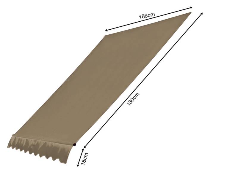 Quick Star Klemmmarkise Ersatzdach für Klemmmarkise 200x130cm Beige (1-St) Die Frontschlaufe ist passend für Stangen mit Durchmesser bis zu 28mm. von Quick Star