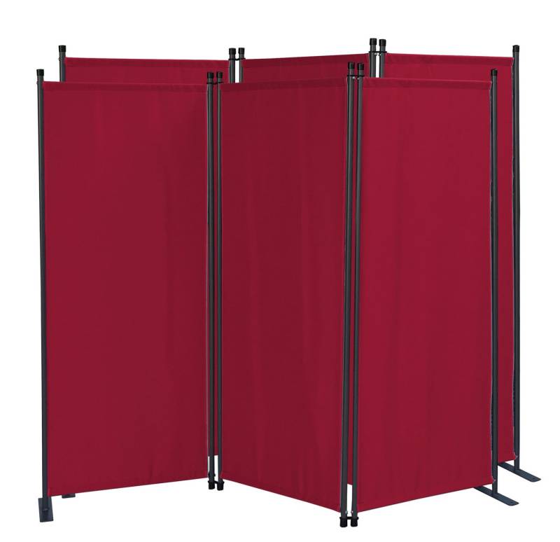 Quick Star Paravent 2x Paravent 3tlg. 170x165cm Rubinrot (2 Stück) von Quick Star