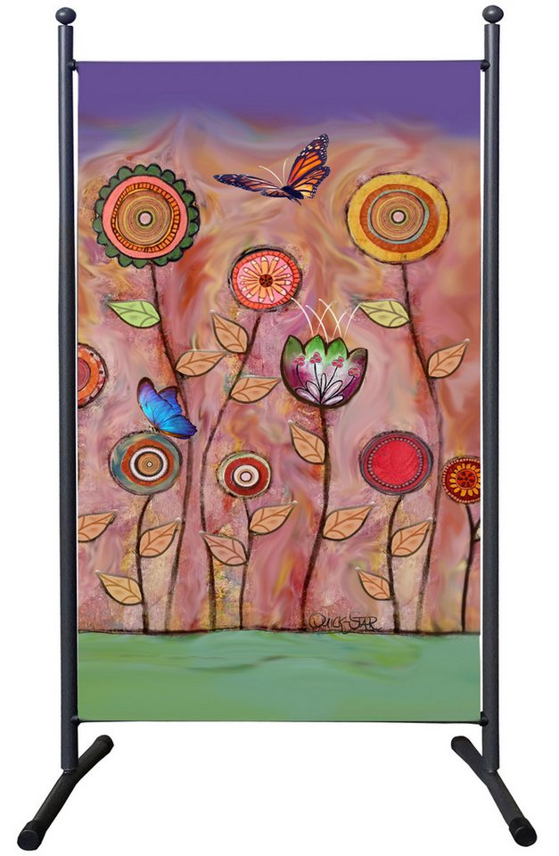Quick Star Paravent Paravent 1tlg. 180x180cm RETRO Flowers von Quick Star