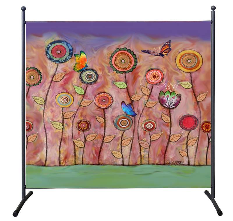 Quick Star Paravent Paravent 1tlg. 180x180cm RETRO Flowers von Quick Star