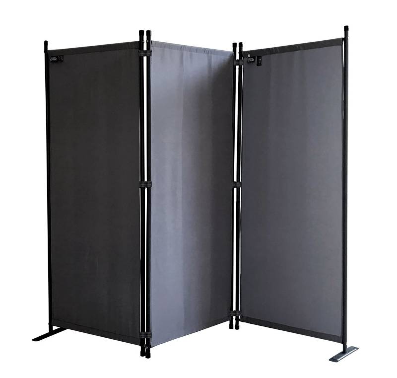 Quick Star Paravent Paravent 3tlg. 170x165cm Grau von Quick Star