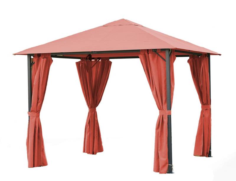 Quick Star Pavillon Pavillon Nizza 3x3m Terra inkl. Seitenwandset, mit 4 Seitenteilen von Quick Star