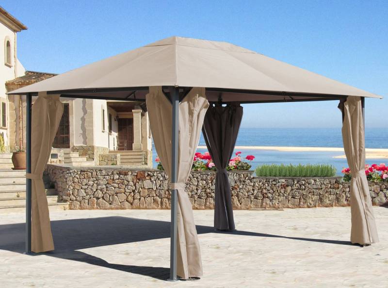 Quick Star Pavillon Pavillon Nizza 3x4m Sand mit 4 Seitenteilen, mit 4 Seitenteilen von Quick Star