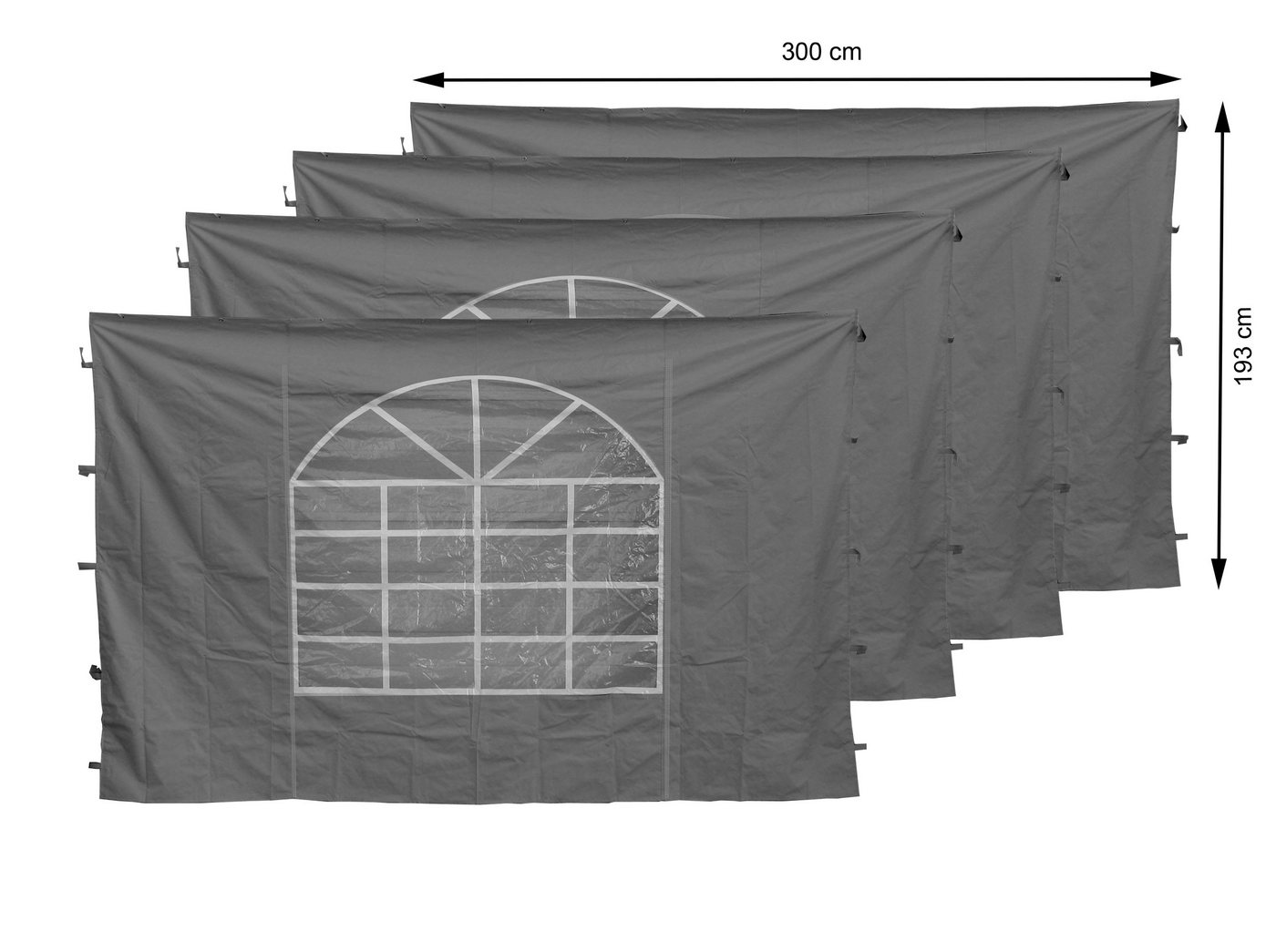 Quick Star Pavillonseitenteil 4 Seitenteile mit PVC Fenster 300x195cm Grau, 300x193 cm, 4 Seitenteile mit PVC Fenster 300x193cm Grau, Passend für Pavillons der Größe 3x3 Meter und Sahara Pavillon 3x3m Quick Star Pavillonseitenteil 4 Seitenteile mit PVC Fenster 300x195cm Grau, 300x193 cm, 4 Seitenteile mit PVC Fenster 300x193cm Grau, Passend für Pavillons der Größe 3x3 Meter und Sahara Pavillon 3x3m von Quick Star